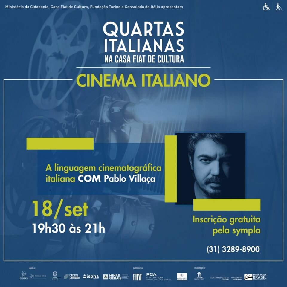 Quartas Italianas - Cinema Nostro – A linguagem cinematográfica italiana” com o crítico de cinema Pablo Villaça