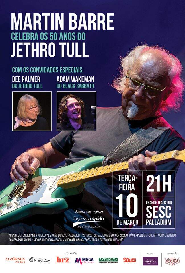 Show da turnê “Martin Barre Celebrates 50 Years Of Jethro Tull”