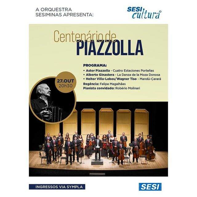Orquestra Sesiminas em Centenário de Piazzolla 