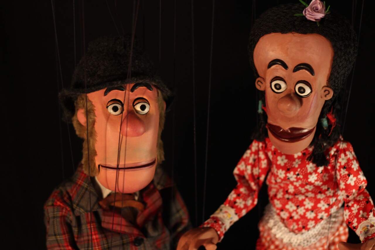 Bonecos da peça "Pocket Show Kids", do Teatro Navegante de Marionetes