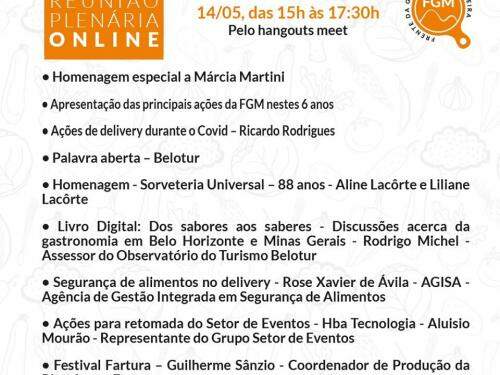 Reunião Plenária Online - Frente da Gastronomia Mineira