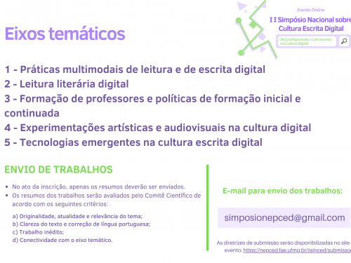 II Simpósio Nacional sobre Cultura Escrita Digital 2021 - II SINCED - Online