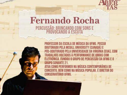 Projeto Aulas Abertas #15/2021 - “Percussão: brincando com sons e provocando a escuta" Fernando Rocha