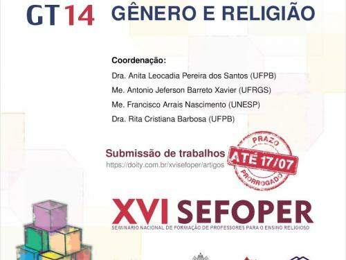 XVI Seminário Nacional de Formação de Professores para o Ensino Religioso - SEFOPER - 2021 - Online