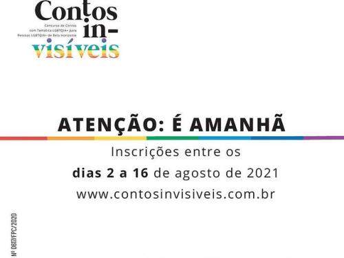 Concurso Contos (In)visíveis - 1º Concurso de Contos com Temática LGBTQIA+ para pessoas LGBTQIA+ de Belo Horizonte 