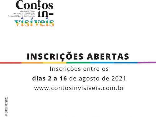 Concurso Contos (In)visíveis - 1º Concurso de Contos com Temática LGBTQIA+ para pessoas LGBTQIA+ de Belo Horizonte 
