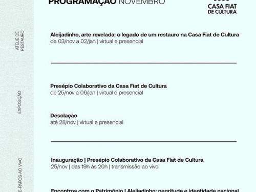 Programação: Novembro - Casa Fiat de Cultura