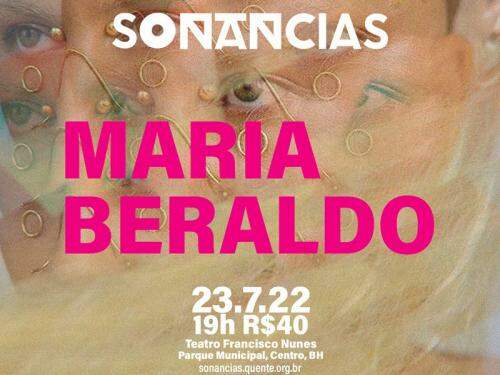Cartaz de divulgação do seminário Sonâncias Show - Maria Beraldo 