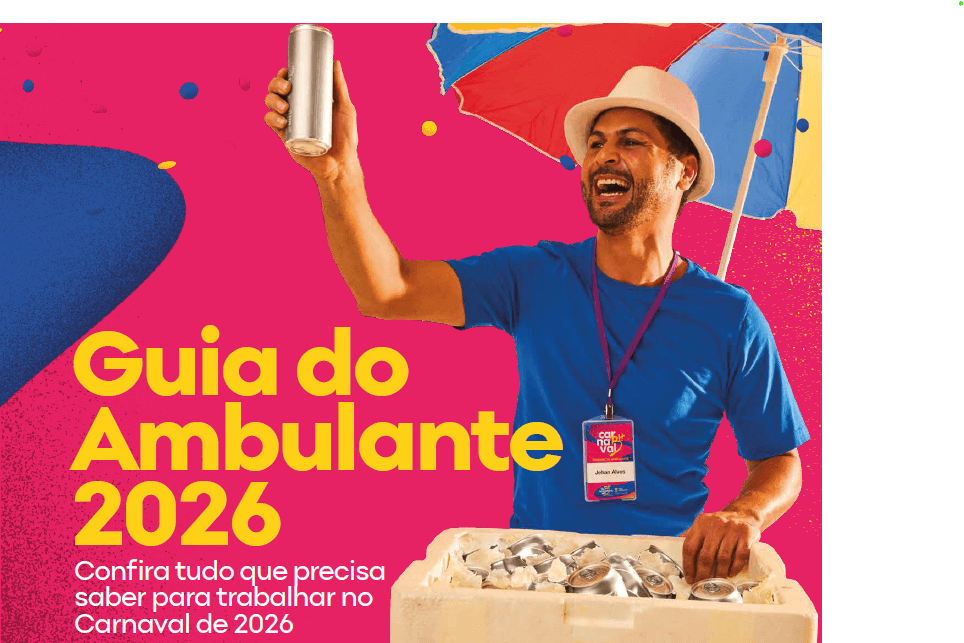 Imagem de um vendedor ambulante e escrito Guia do Ambulante 2026