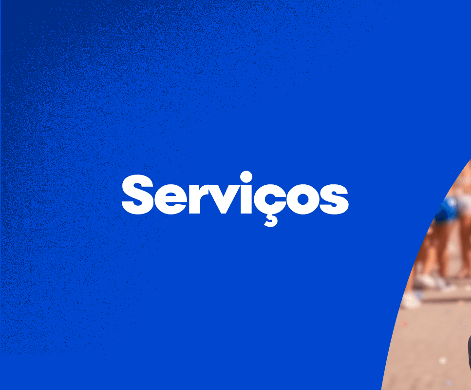 Arte escrito Serviços em um fundo azul