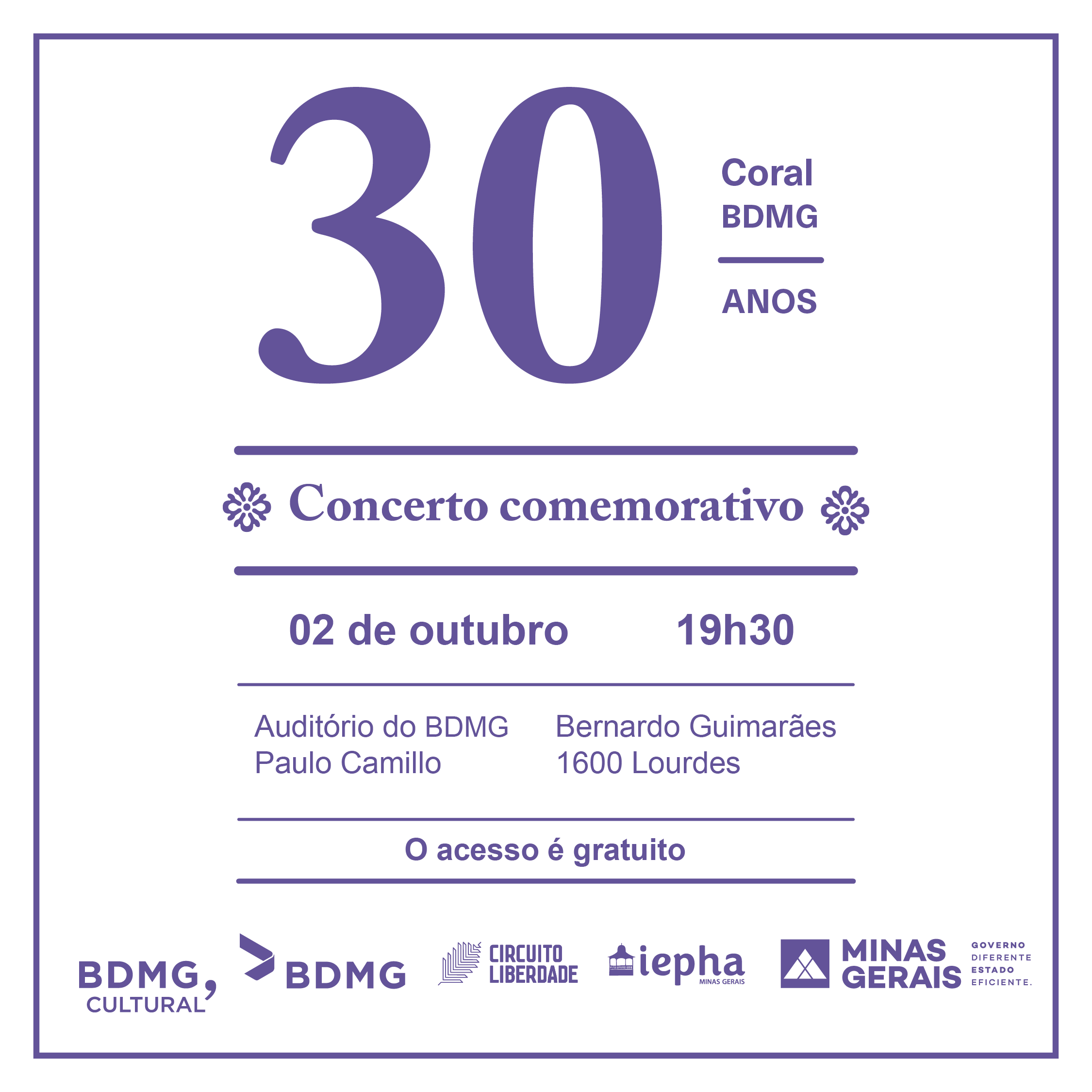 Concerto Comemorativo Coral BDMG – 30 anos