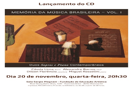 Projeto Memória da Música Brasileira - Lançamento do CD Duos Sopros e Piano Contemporâneos