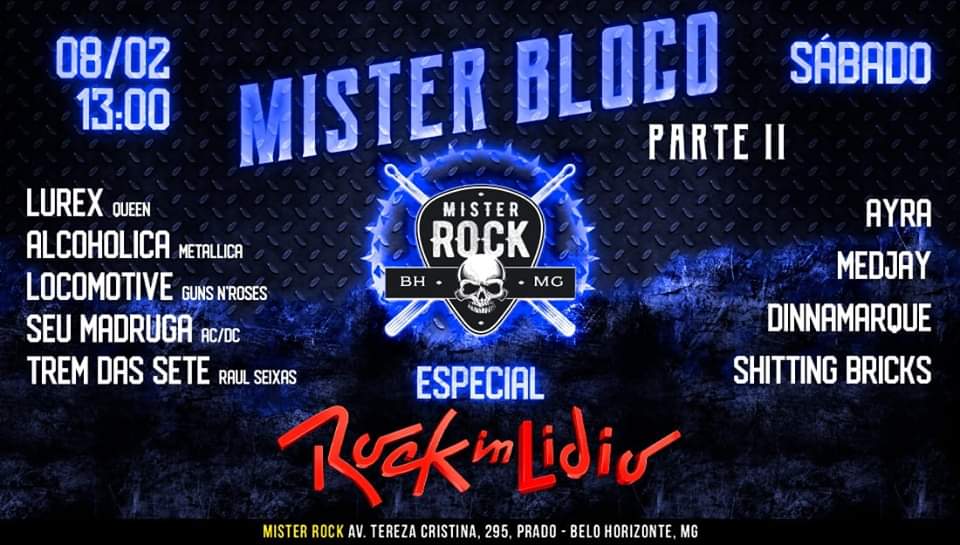 Reprodução/ Facebook MisterBloco II Especial Rock In Lidio