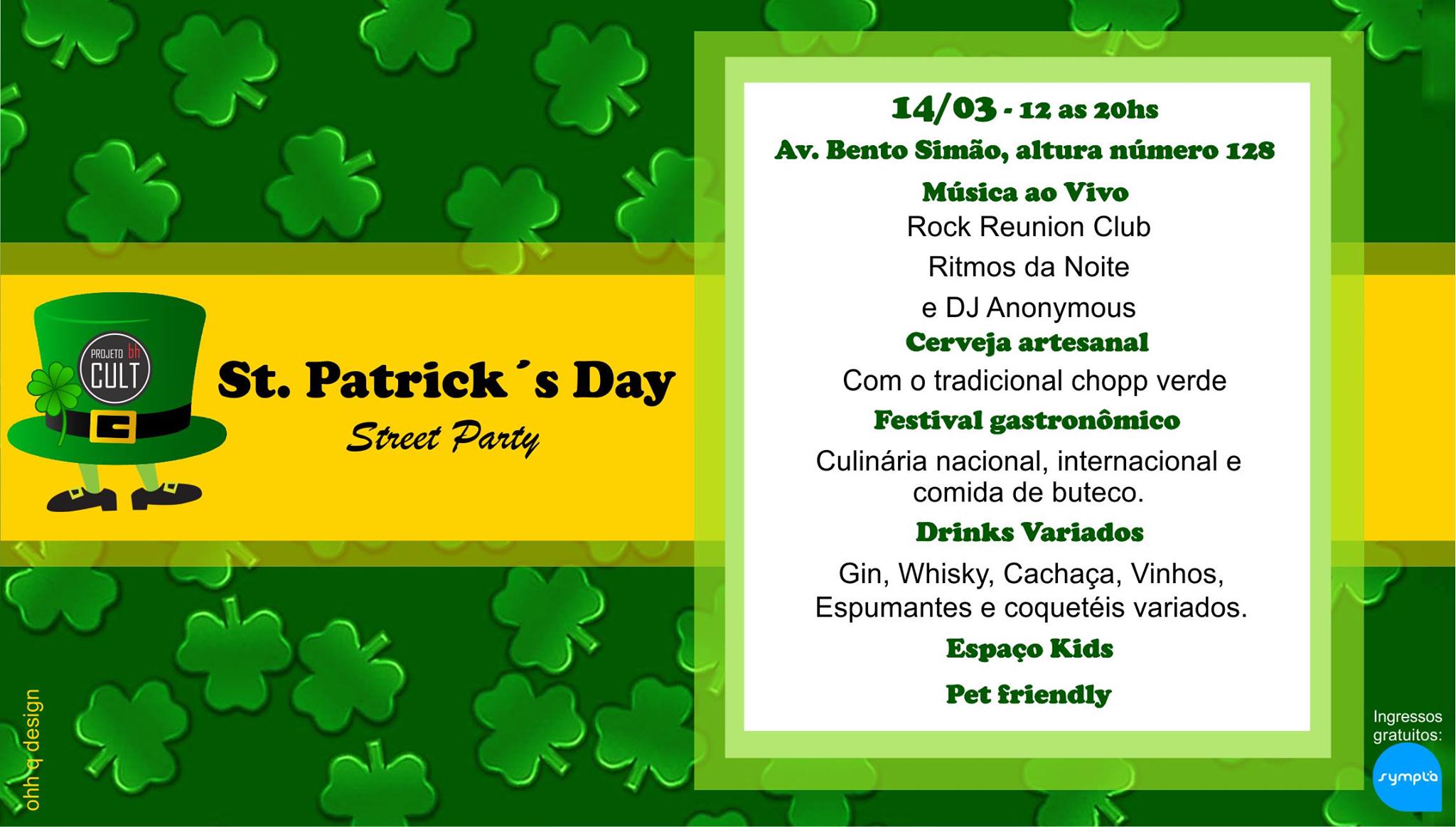 Reprodução/ Facebook Festa: St. Patrick BH Cult