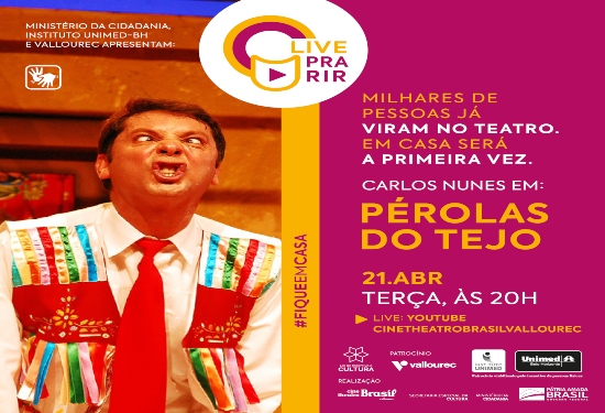 Reprodução: Evento oficial Live pra Rir: Pérolas do Tejo com Carlos Nunes