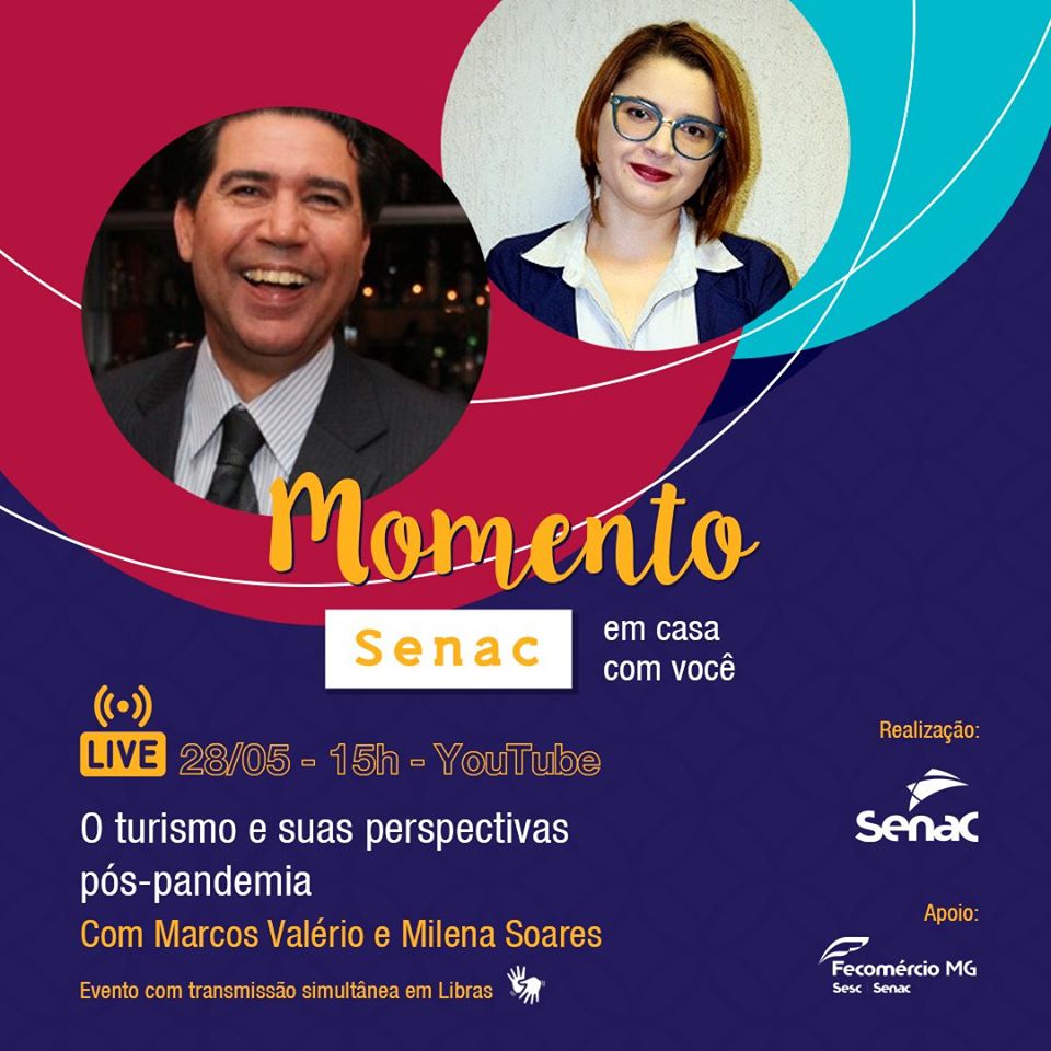 Reprodução/Facebook Senac Minas Live: O turismo e suas perspectivas pós-pandemia - Momento Senac