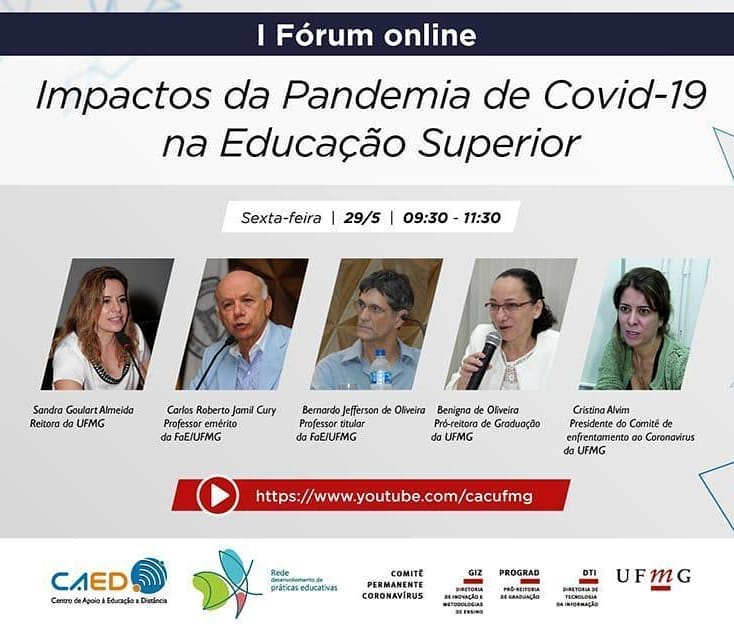 Reprodução/Facebook Caed UFMG Live: Impactos da Pandemia de COVID-19 na Educação Superior