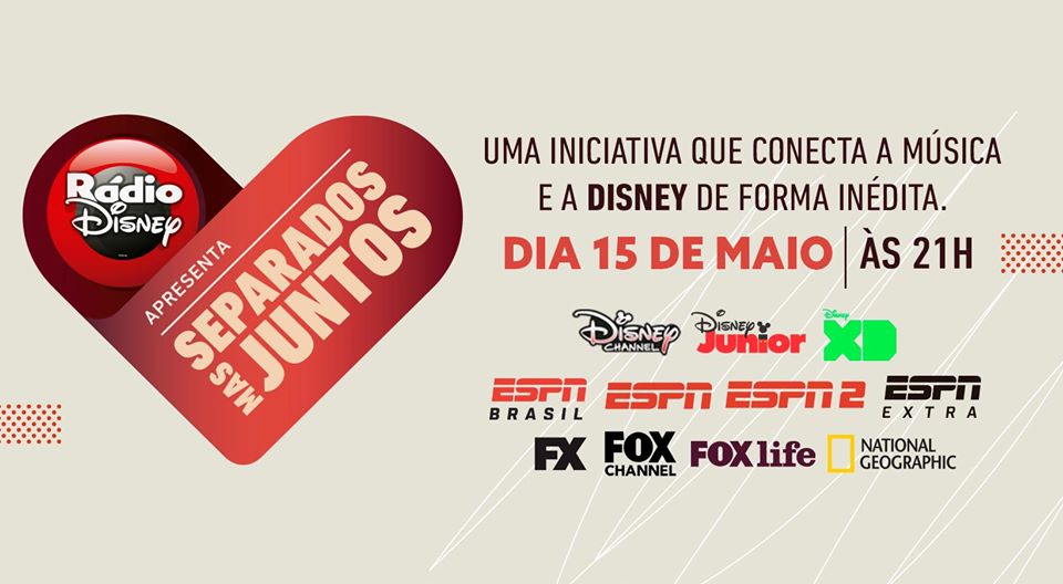 Reprodução/Facebook Rádio Disney Brasil Separados Mas Juntos - Rádio Disney