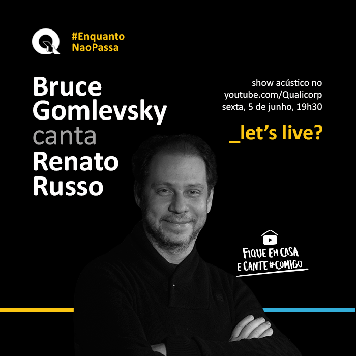 Reprodução/ Facebook Qualicorp Live: Bruce Gomlevsky canta Renato Russo