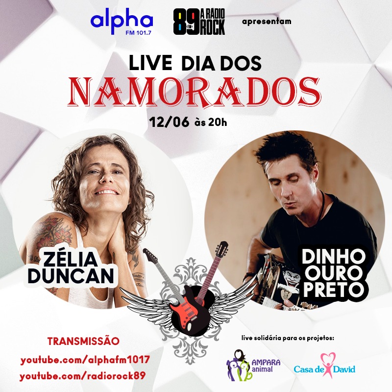 Reprodução/Facebook Alpha FM Live: Zélia Duncan e Dinho Ouro Preto - Live Dia dos Namorados