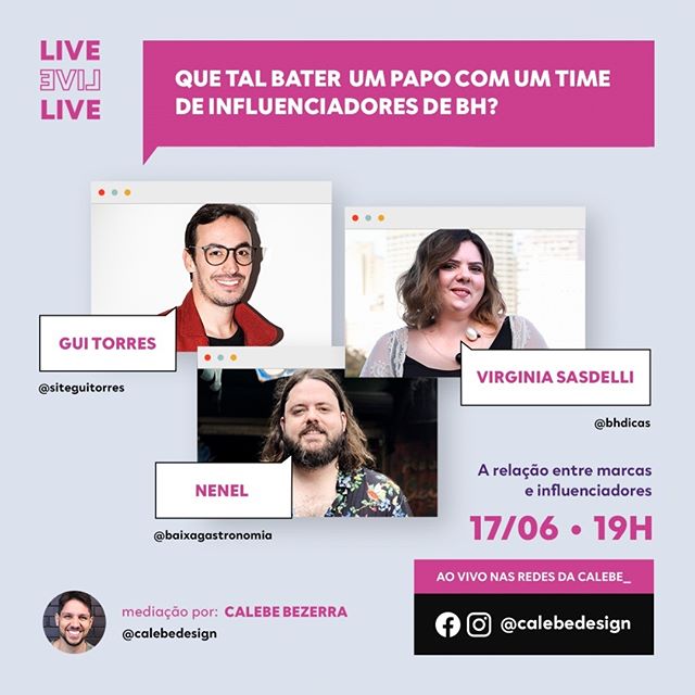 Reprodução/Instagram Lives: Calebe Design