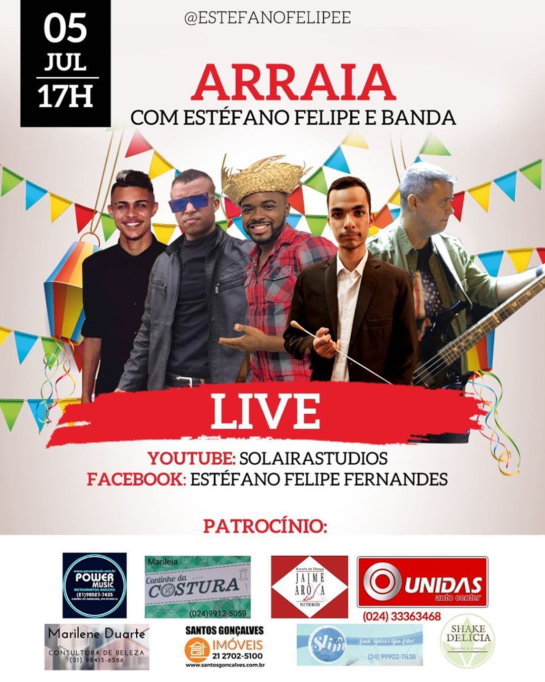Live: Arraiá com Estéfano Felipe e Banda