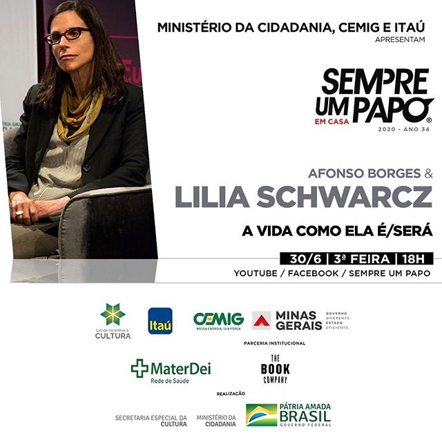 Reprodução/Instagram Lilia Schwarcz no #Sempre Um Papo Em Casa