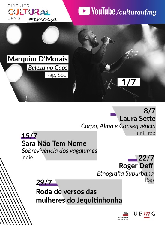 Circuito Cultural UFMG #Em casa - Mês Julho