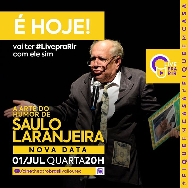Reprodução/Instagram Live Pra Rir: A Arte do humor de Saulo Laranjeira