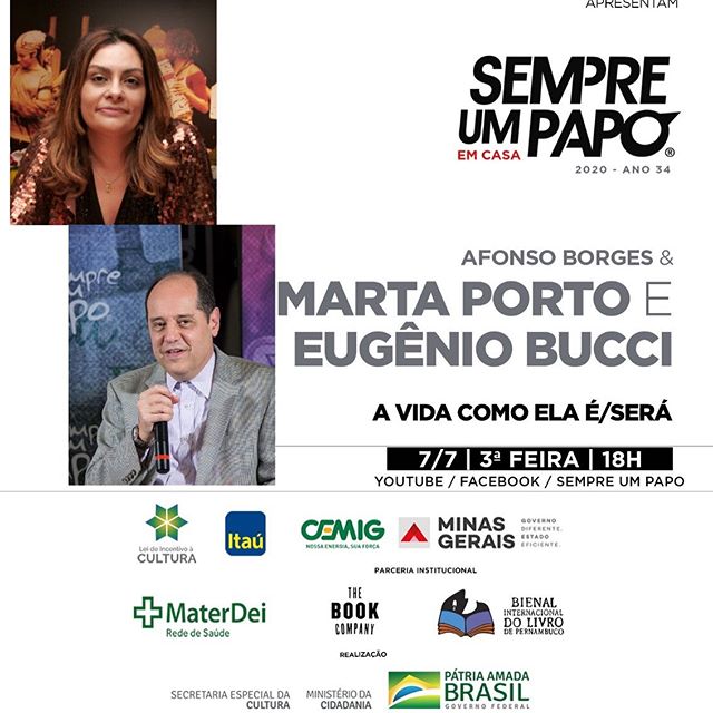 Marta Porto e Eugênio Bucci no #Sempre Um Papo Em Casa 
