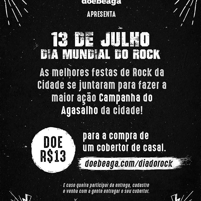 Reprodução/Instagram Dia Mundial do Rock - DOE Beaga
