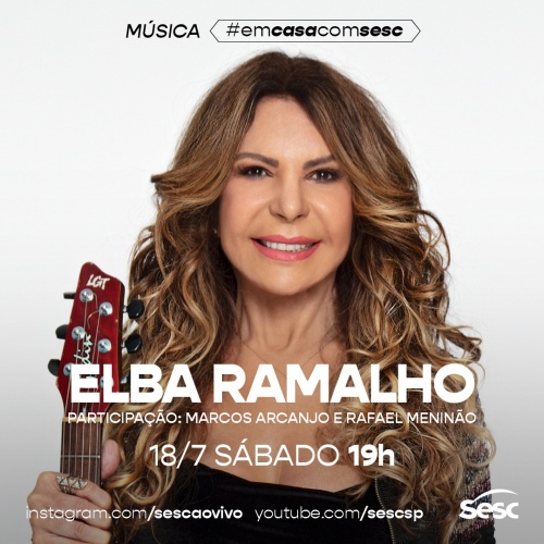 Divulgação/Instagram Elba Ramalho Live: #EmCasaComSesc - Elba Ramalho