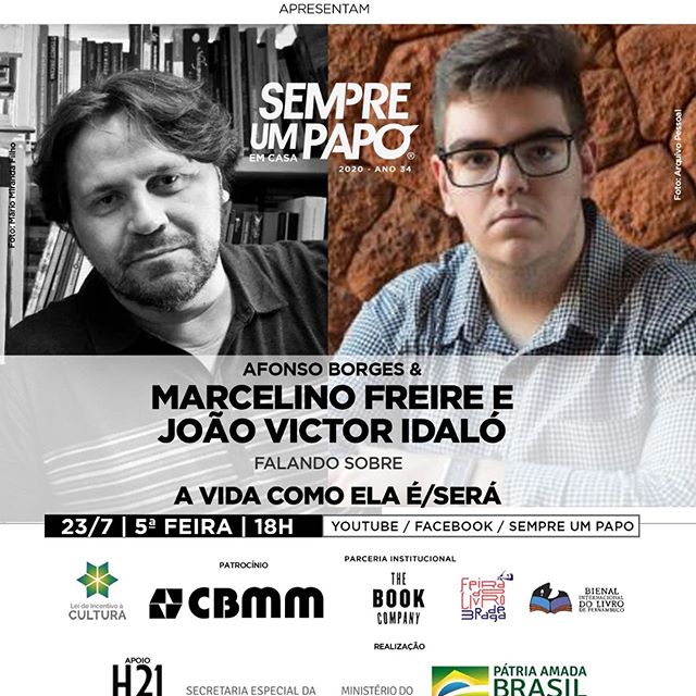 Marcelino Freire e João Victor Idaló, de Araxá em #Sempre Um Papo Em Casa 