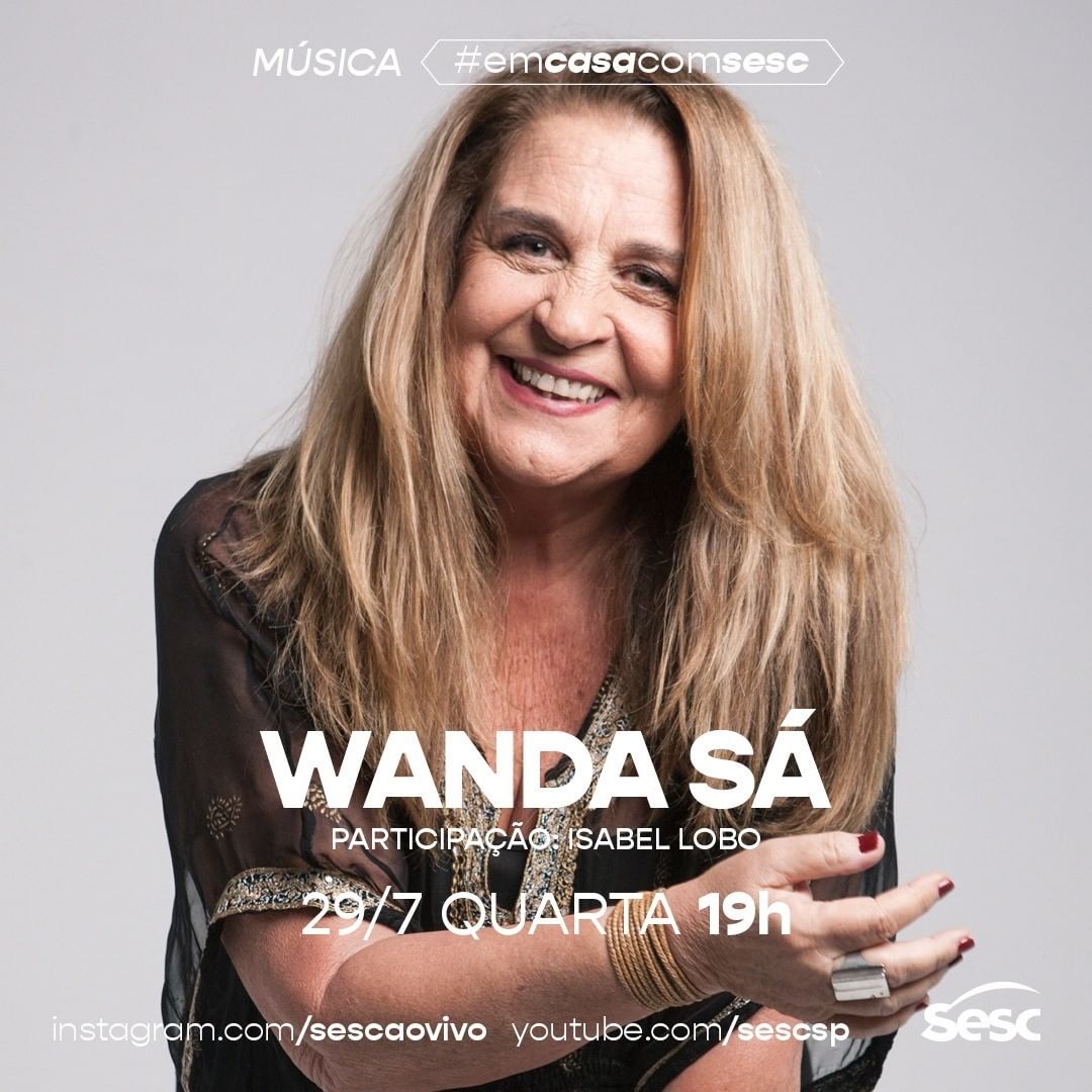 Divulgação/Instagram Sesc Ao Vivo Live: Wanda Sá #EmCasaComSesc