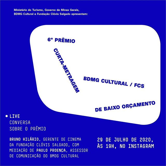 Reprodução/Evento oficial LIVE - Bate-papo sobre o Edital do 6º Prêmio BDMG Cultural/FCS de Estímulo ao Curta-Metragem de Baixo Orçamento