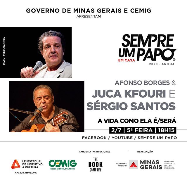 Juca Kfouri e músico Sérgio Santos no #Sempre Um Papo Em Casa