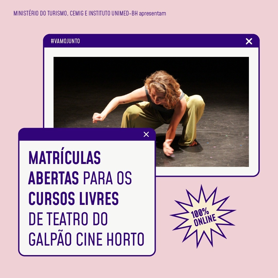Reprodução/Instagram Cursos Livres de Teatro - Galpão Cine Horto