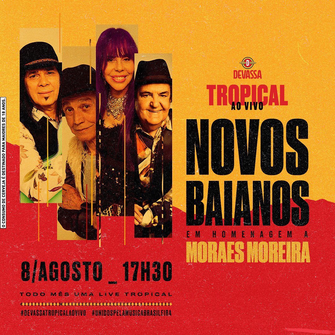 Divulgação/Instagram Live: Novos Baianos - Homenagem a Moraes Moreira