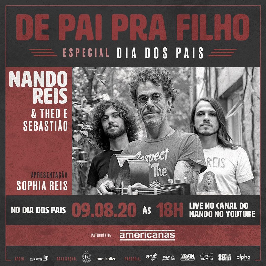 Reprodução/Instagram Live: Nando Reis - Especial Dia dos Pais