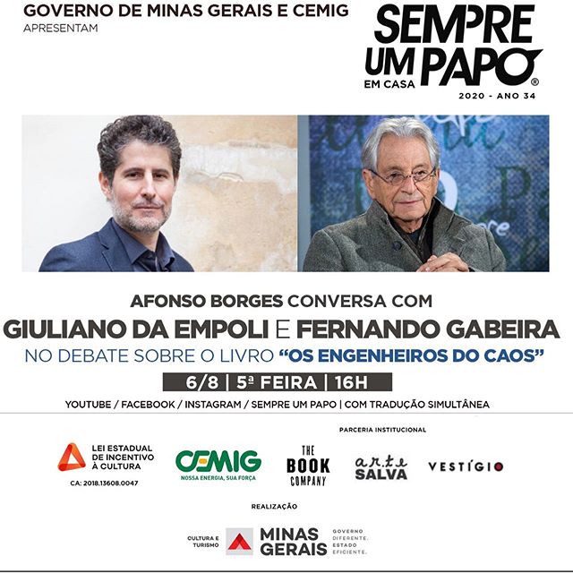 Gabeira e Giuliano da Empoli falam sobre o livro “Os Engenheiros do Caos” - # Sempre um papo em casa