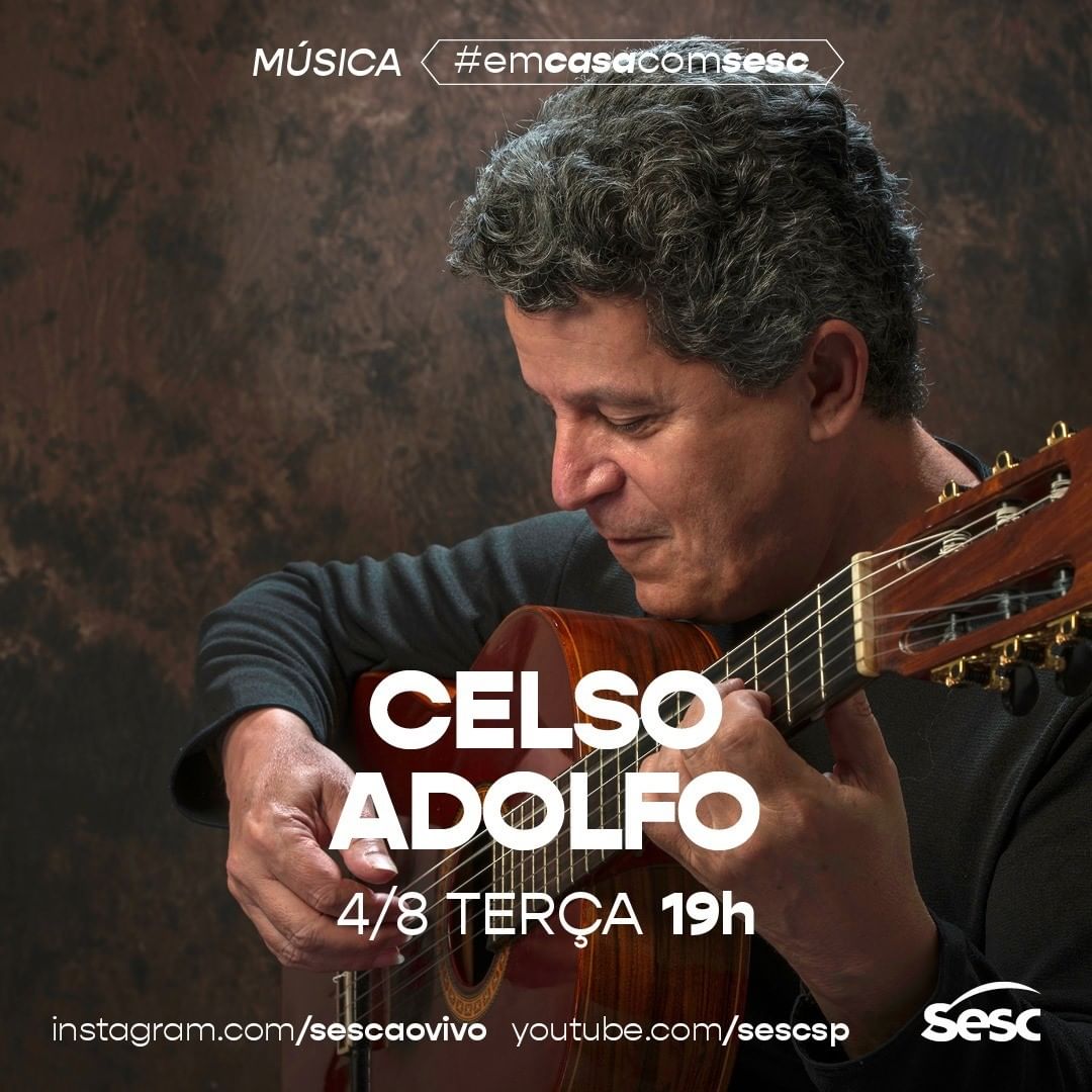 Divulgação/Instagram Sesc Ao Vivo Live: Celso Adolfo #EmCasaComSesc