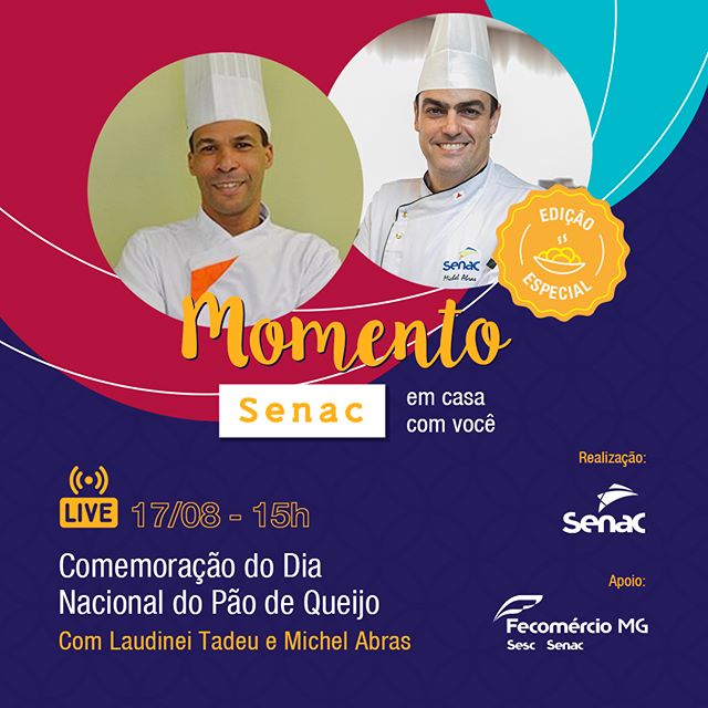 Reprodução/Instagram Momento SENAC em casa - "Dia Nacional do Pão de Queijo!"