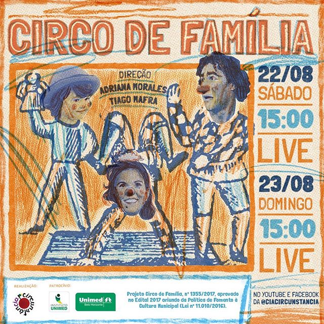 Reprodução/Instagram Live - Espetáculo CIRCO DE FAMÍLIA com Cia Circunstância