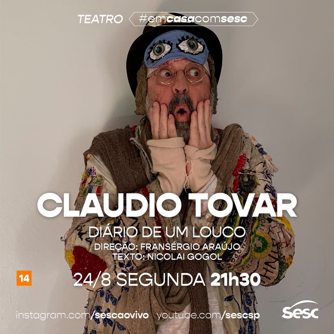 Live: Diário de Um Louco com Claudio Tovar #EmCasaComSesc
