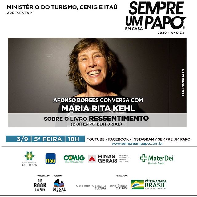 Reprodução/Instagram Maria Rita Kehl no #Sempre Um Papo Em Casa