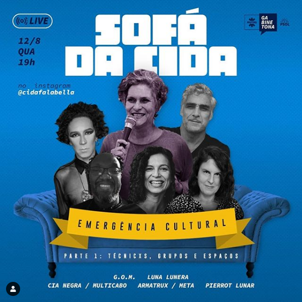Reprodução/Instagram Live: Sofá da Cida - Emergência Cultural (Técnicxs, grupos e espaços)