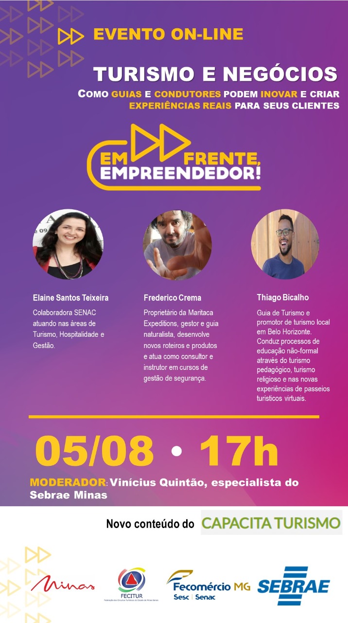 Webinar: Como guias e condutores podem inovar e criar experiências reais para seus clientes - Turismo e Negócios