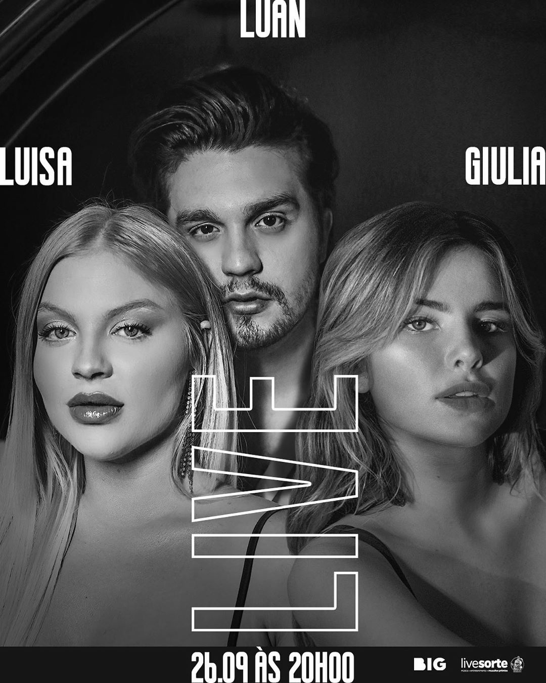 Divulgação/Instagram Live: Luan Santana, Luísa Sonza e Giulia Be