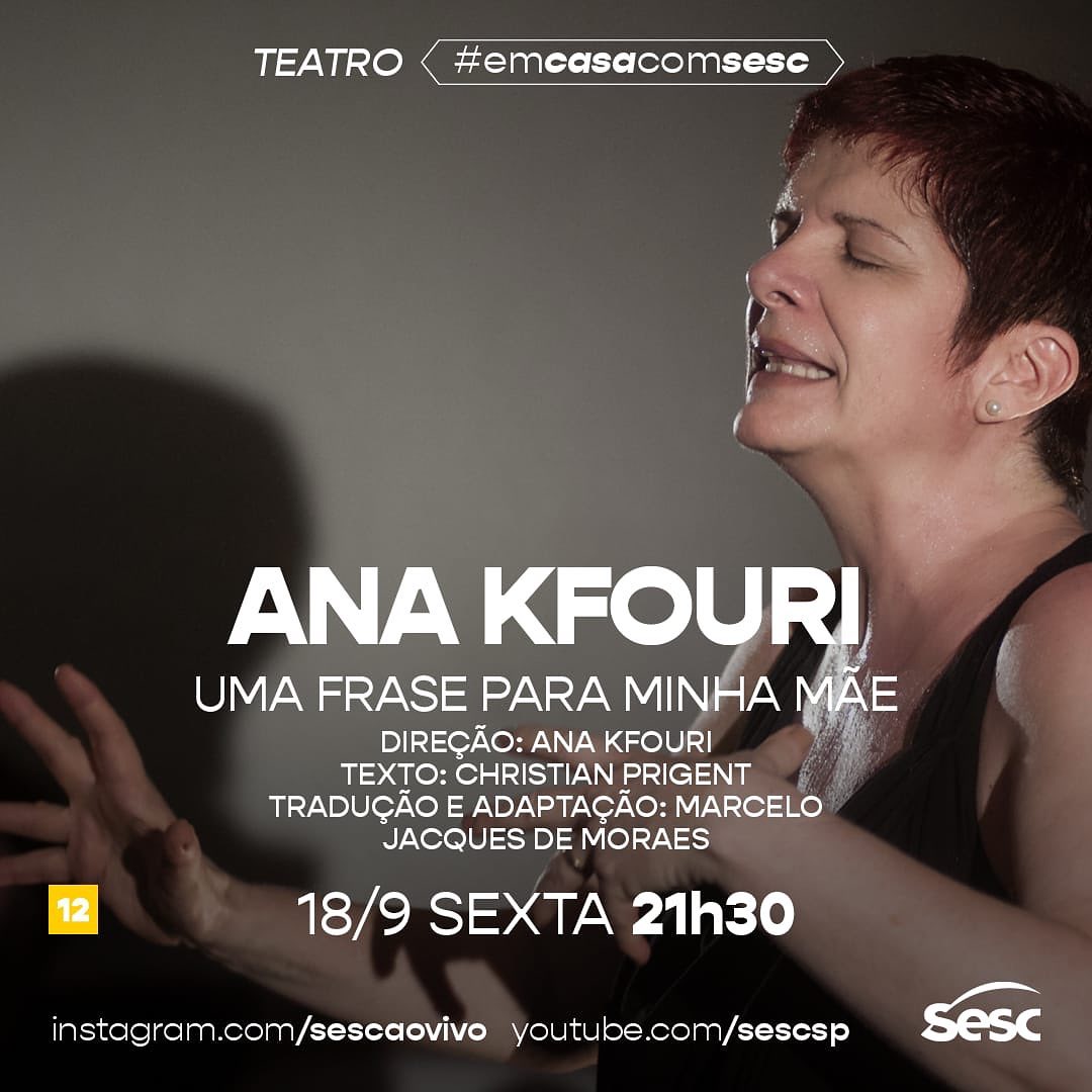 Live: Uma Frase Para Minha Mãe - Ana Kfouri #EmCasaComSesc