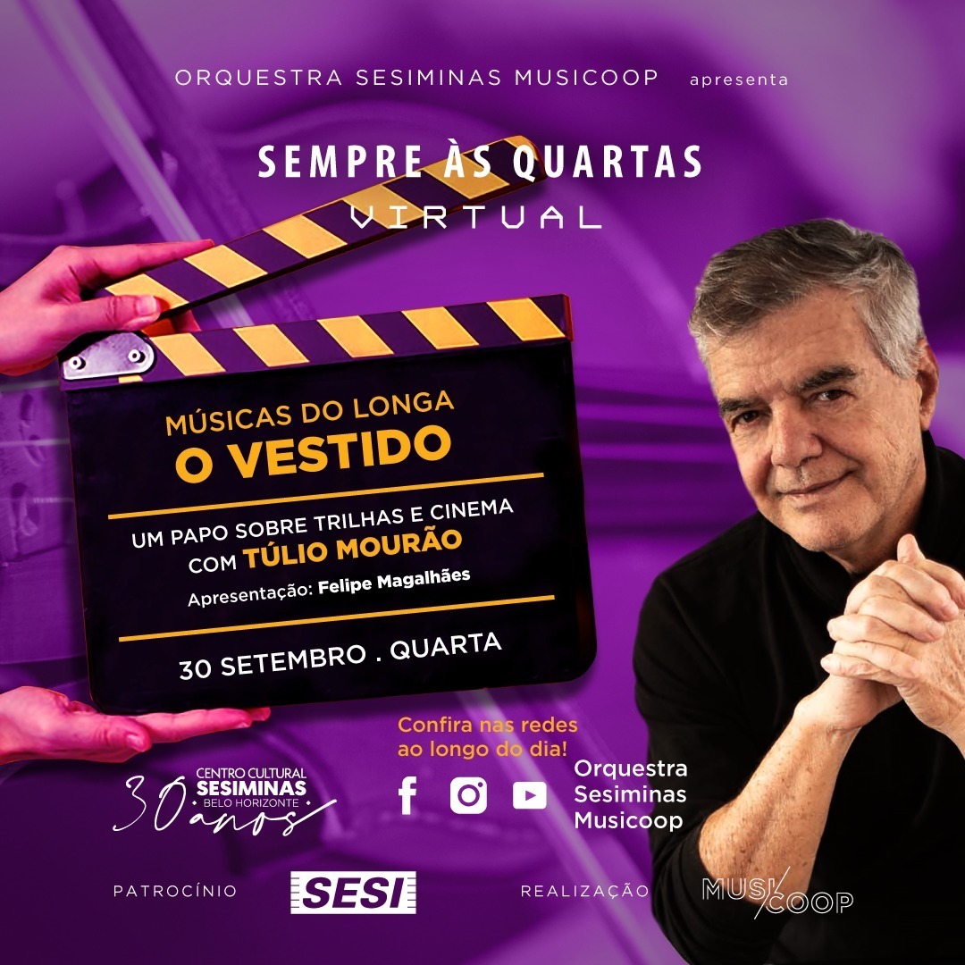 Divulgação/Instagram orquestrasesiminasmusicoop Sempre Às Quartas Virtual: Músicas do Longa O Vestido - Orquestra Sesiminas Musicoop